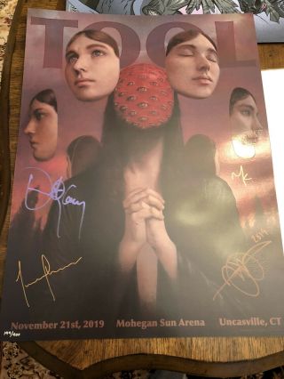 Tool Band Signed Tour Poster 11/21/2019 Mohegan Sun Arena Uncasville Ct 149/400