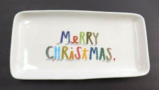 Rae Dunn " Merry Christmas " Large Multicolored Tray Platter