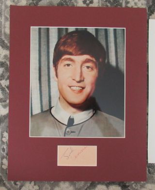 Beatles VINTAGE 1963 ERA JOHN LENNON SIGNED SMALL DOCUMENT TRACKS 2
