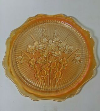 Jeanette Iris And Herringbone Marigold Cake Plate Or Sandwich Platter