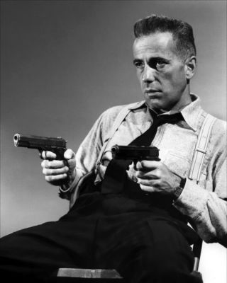 High Sierra Humphrey Bogart Pointing Two Guns Classic 16x20 Photo Poster
