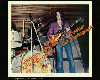 Eric Clapton Blind Faith 1969 Color 8x10 Photo.  Cream,  Derek & The Domin