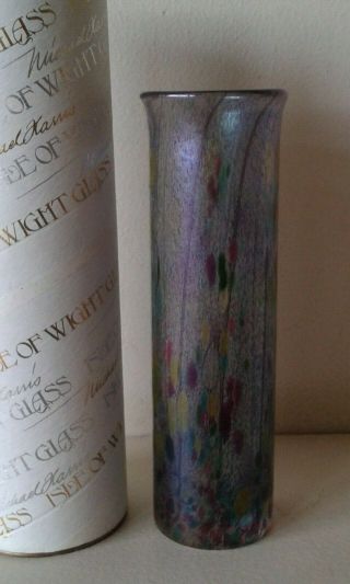 Isle Of Wight Glass 5.  5 " Slim Vase,  Boxed