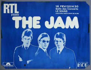 The Jam - Mega Rare Vintage Le Mans,  France 1978 Concert Poster Punk