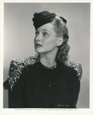 Ellen Drew Vintage 1939 Paramount Pictures Fashion Portrait Photo