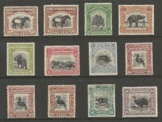 North Borneo 1909 - 23 Selection Of 12 Stamps Cat £383