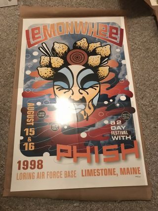 Phish Lemonwheel 1998 Poster Limited Edition - Dan Sharp Not Pollock Not Emek