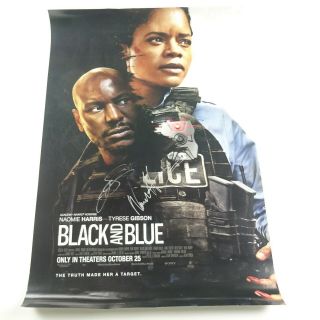 Black And Blue Signed 40 " X 27 " Movie Poster Naomie Harris Tyrese Gibson