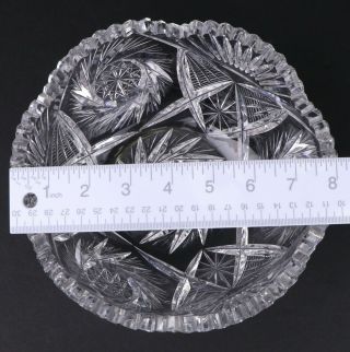 Brilliant Cut Crystal Bowl Sawtooth Rim Pinwheels 8 