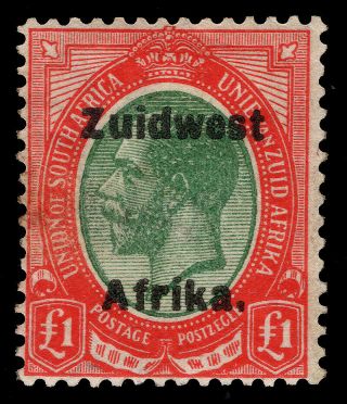 South West Africa Kgv £1 Mm On A Page From The Old Book