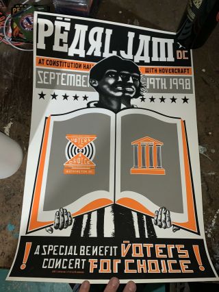 Pearl Jam Poster Washington Dc 1998