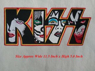 Large Size Kiss Rock Music Band Embroidered Patches Iron Or Sew On Coat/jacket