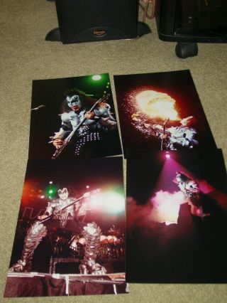Kiss 4 8x12 Photos Of Gene Simmons Live During 1976/77