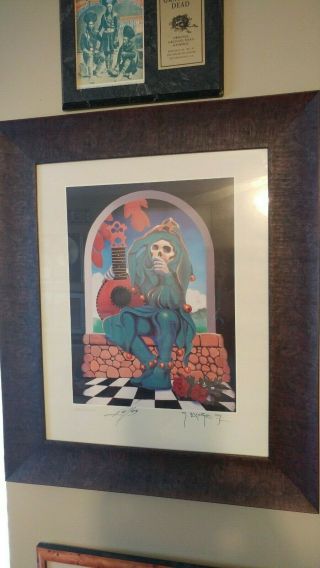 Grateful Dead Mouse / Kelley Signed " Jester " Print Framed