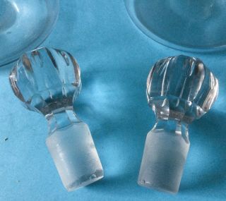 Pair Early 19th Century Triple Ring Neck Glass Whiskey/spirit Decanters,  1830’s 3