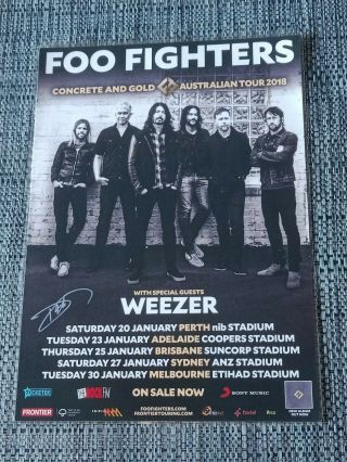 Foo Fighters - 2018 Australia Tour Signed Autographed Poster - Dave Grohl