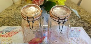Vintage Pink Glass Mason Canister Farm 
