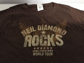 Neil Diamond Rocks Women’s Vintage 2008 Rhinestone T - Shirt Never Worn
