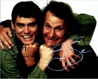 Jim Carrey Jeff Daniels Signed 8x10 Photo Picture Great Looking Autographed