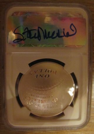 2014 $1 Silver Baseball Hall Of Fame Commemorative Pf70 Er With Stan Musial Auto