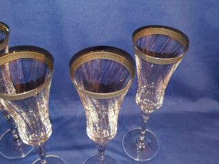 (4) MIKASA “Palatial Platinum” Fluted Champagne Glasses 9 1/8 