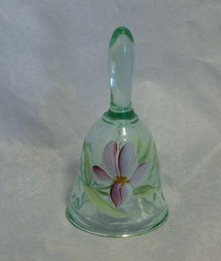 Fenton Glass 100 Years Green Hand Painted Bell