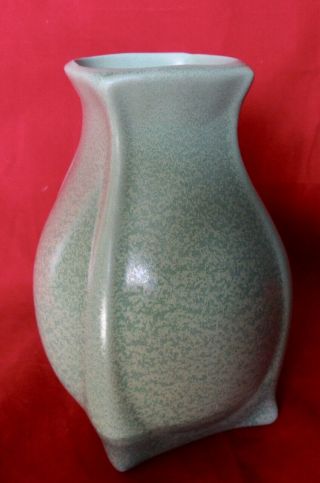 Vintage Haeger Pottery Vase Arts Crafts Mission Geranium Green Mid Century