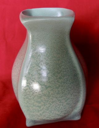 Vintage Haeger Pottery Vase Arts Crafts Mission Geranium Green Mid Century 2