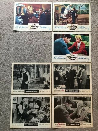 7 Lobby Cards 11x14: The Winning Team (1952) Doris Day,  Ronald Reagan