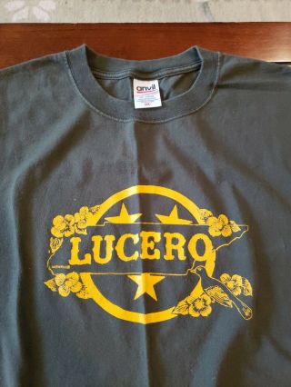 Lucero Band Olive Green T - Shirt Vintage Size Xxl Gold Logo 100 Cotton