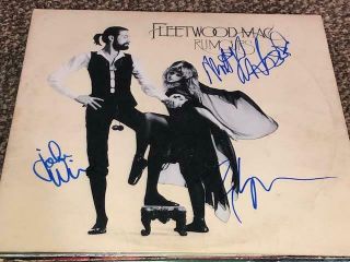 Fleetwood Mac Group Signed Autographed Rumours Album Lp Lindsey Buckingham,