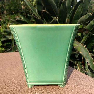 Rookwood 6.  25 " Green/yellow Footed Vase Xlix 6036