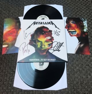 Metallica Hardwired To Self Destruct Lp Vinyl Signed Autographed London Hmv 2016