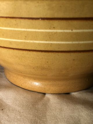 Antique Primitive Earthenware Jeffords Mocha Band Yellowware Yellow Ware Bowl