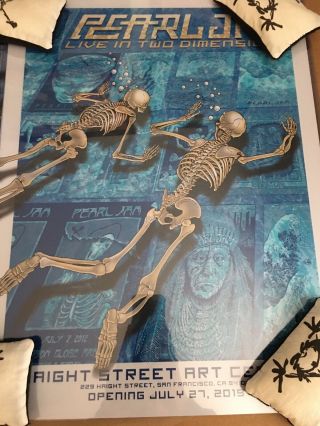 Pearl Jam Emek Live In Two Dimensions Haight Street Poster Opening Edition X/115
