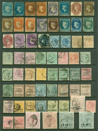 Early Ceylon 1861 - 1895.  Selection,  Values To 2/ -.  Mixed.  88 Stamps