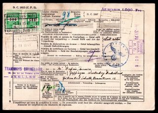 1943 Wwii Parcel Post Card Feldpost Belgium To Germany Ws9853