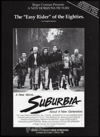 Suburbia_original 1984 Trade Ad / Promo_punk Rock_cult Film_penelope Spheeris