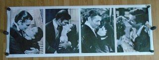 Gone With The Wind / Orig.  Vintage Door Size Poster / Cond.  26 X 74 " Kisses
