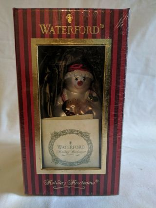 Nib Waterford Holiday Heirlooms Christmas Ornament Snowman Snowlady Cookies Box