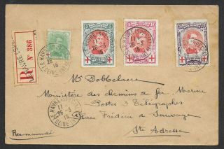 Belgium Covers 1915 Red Cross Set On R - Cover Le Havre To St.  Adresse
