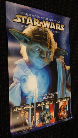 Star Wars Episode Ii Attack Of The Clones Soundtrack 24x36 Promo Poster Yoda
