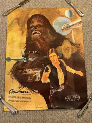 Vintage 1977 Star Wars Coca Cola Burger Chef Advertising Poster Chewbacca Han