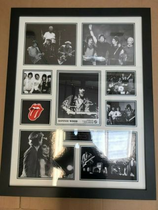 Rolling Stones Ronnie Wood Hand Signed Display Framed