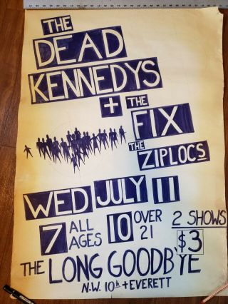 Vintage Dead Kennedys 1979 Concert Poster Jello Biafra Punk Rock Hardcore Kbd
