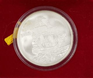 1986 - China.  925 Silver 5 Yuan " Clipper Ship " Coin Bu.  7716asw Coa/boxes L5754