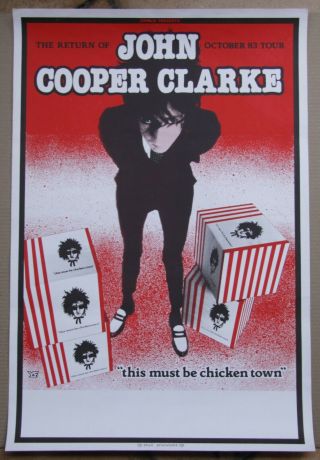 John Cooper Clarke John Foy Skull Printworks 1983 Gig Poster