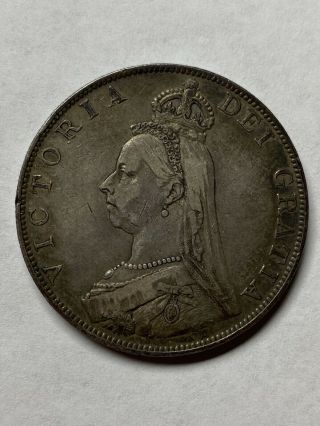 Great Britain 1887 2 Florin Coin Victoria Silver Toning
