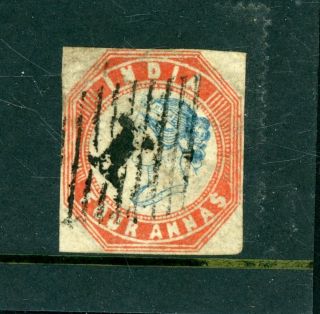 India 1854 Four Anna Imperforate.  Fine - (n075)