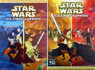 Star Wars: Clone Wars (2005) Set Of 2 Dvd Movie Posters - Rolled